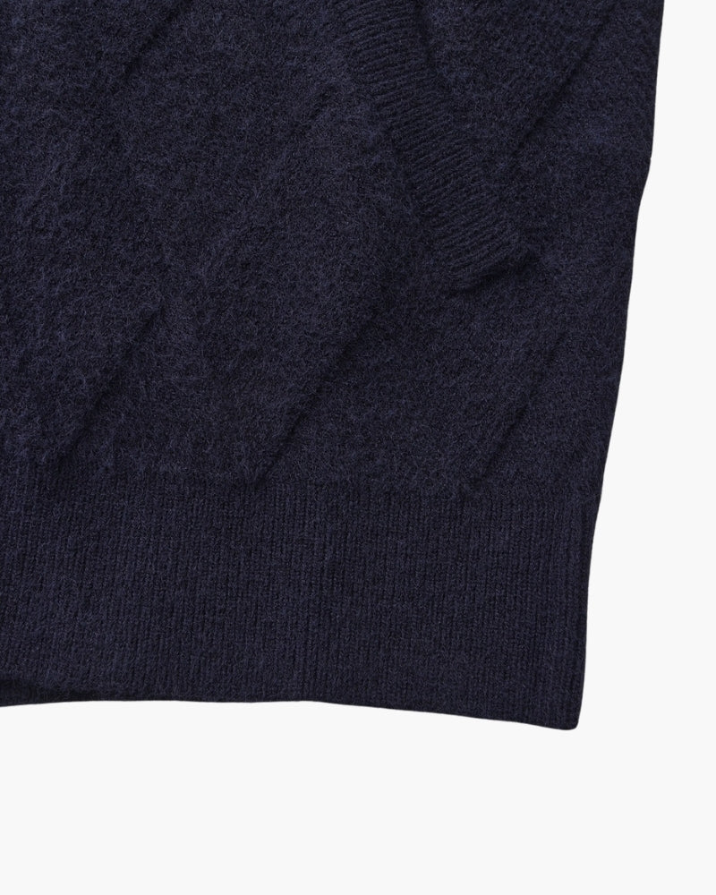 Cárdigan con cremallera y punto de diamante Heritage