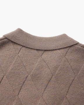 Cárdigan con cremallera y punto de diamante Heritage