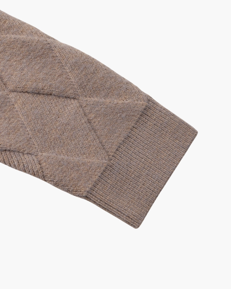 Cárdigan con cremallera y punto de diamante Heritage