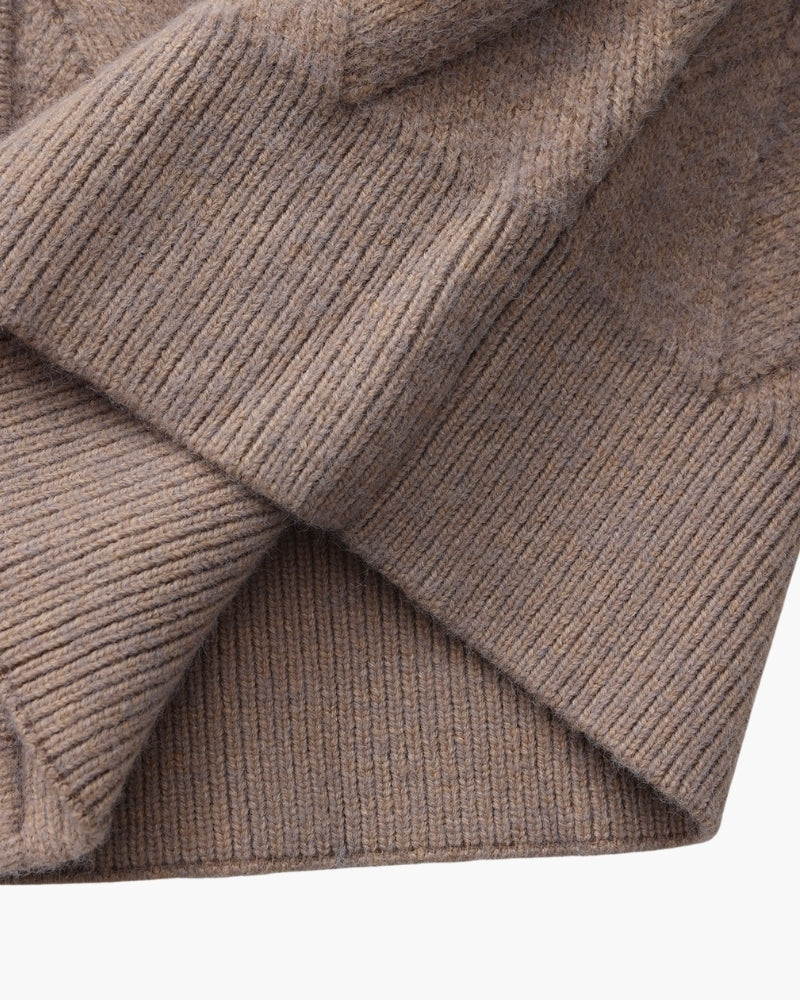 Cárdigan con cremallera y punto de diamante Heritage